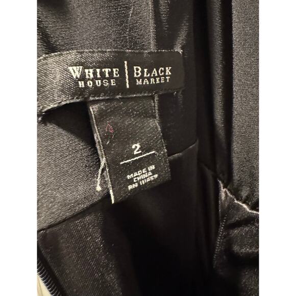 White House | Black Market Drape V Neck Dress With Ruching and Buttons Size 2 - Picture 4 of 5